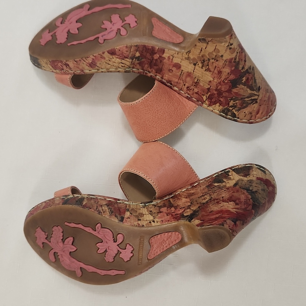 Born Crown Fliral Cork Wrapped Sandals. Blush Pink. Rare. Size 9 - Picture 8 of 8